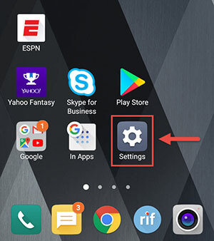Меню мобильного устройства на Android