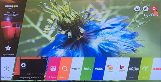 Главное меню LG Smart TV webOS