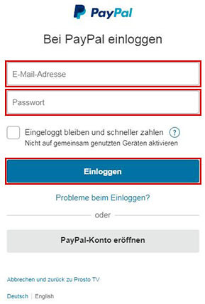 Вход в PayPal